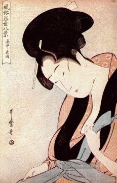  Schlaf Galerie - Frau im Schlafzimmer in der regnerischen Nacht Kitagawa Utamaro Ukiyo e Bijin ga